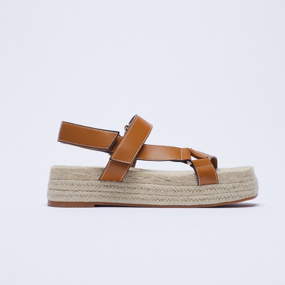 Zara Shoes - ZARA topstitched jute platform sandals
